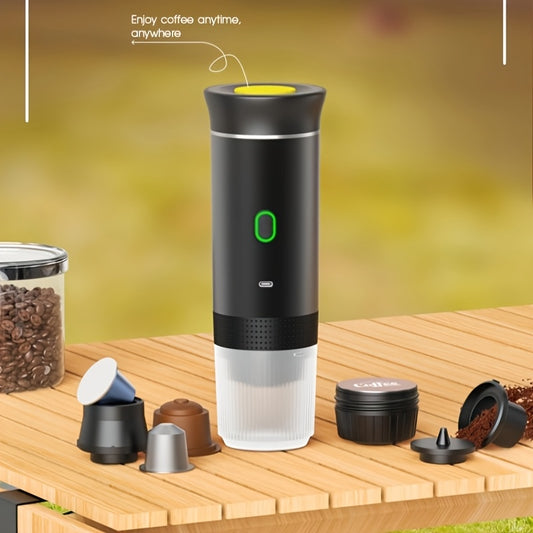 Portable electric espresso coffee maker with heating | USB recharging - Ideal for camping and adventures