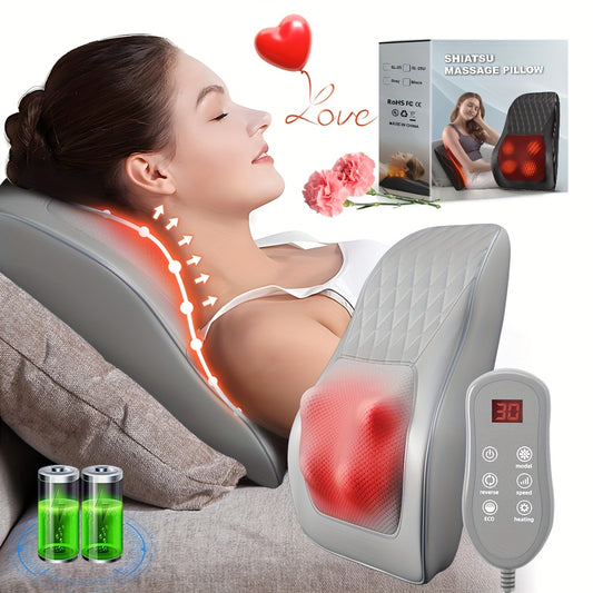 Mother's Day gift - 3D heating masseur for back, neck and shoulders | Rechargeable massage cushion