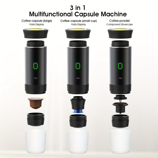 Portable electric espresso coffee maker with heating | USB recharging - Ideal for camping and adventures